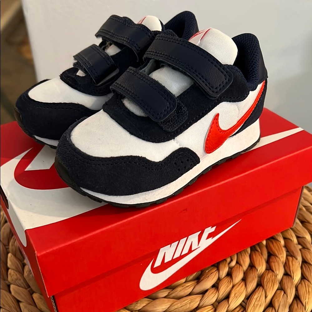 Nike Kids' Black and White Sneakers with Red Accents